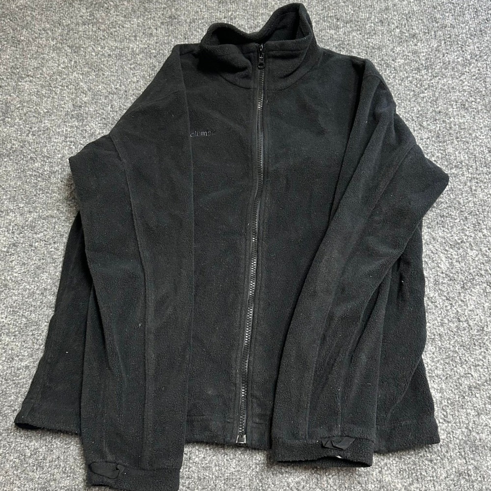 Columbia Fleece Jacket Womens Size M Black Interchange Full Zip Mock Neck Soft